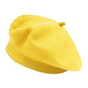 Wool French Beret Hat Solid Color Beret Cap For Women Girls (basic Yellow)🦈